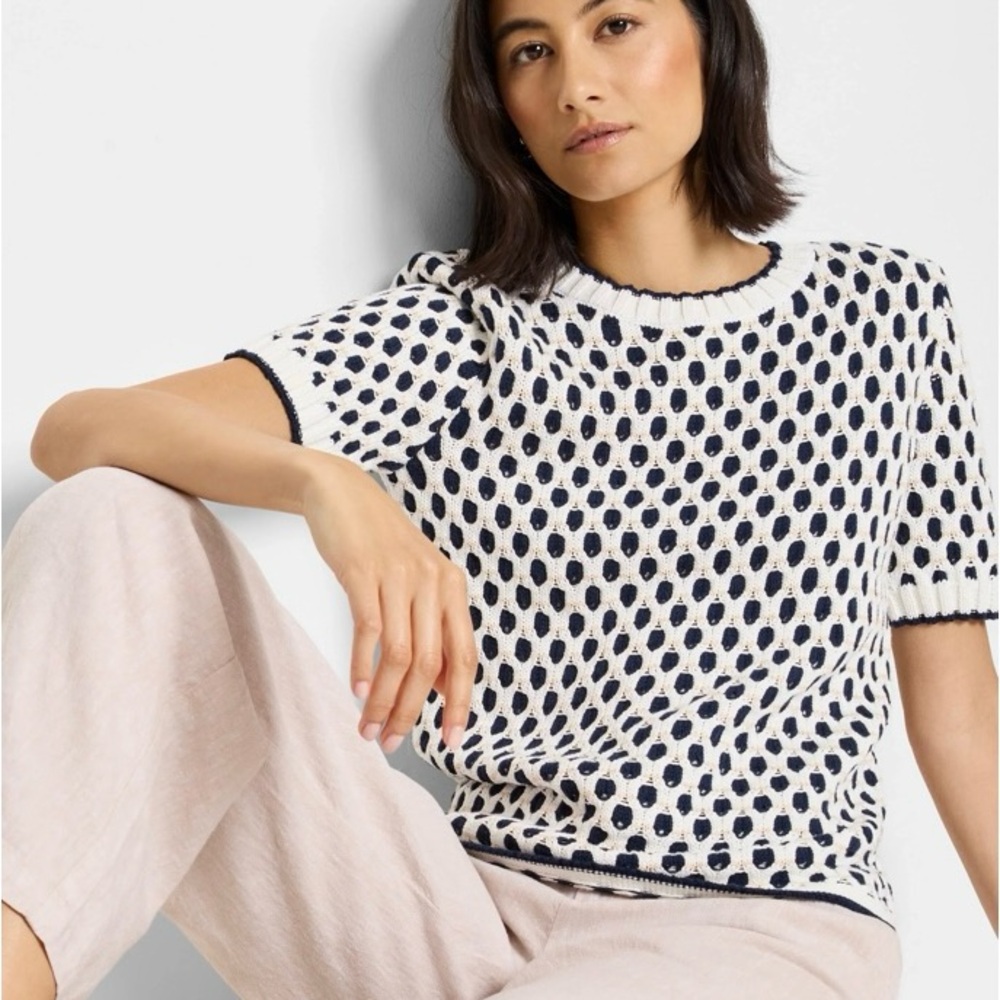 NIC+ZOE Geo Tuck Stitch Sweater Tee